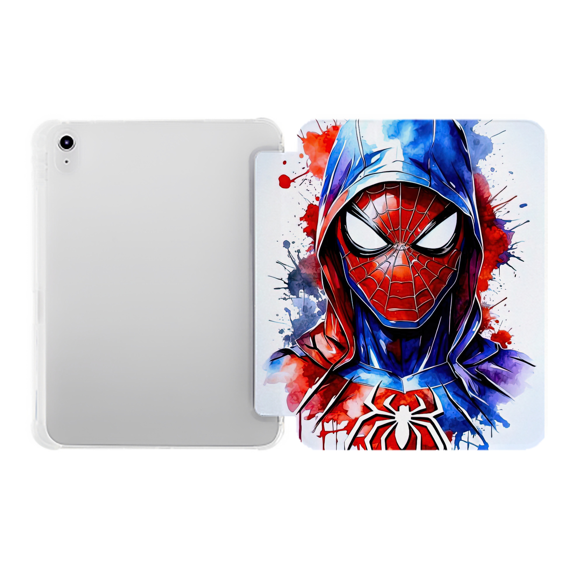（画像用） Spider Man スパイダーマン IPad ケース ペン収納付き 三つ折りスタンド PUレザー×シリコン 対応機種9.5/10.5/10.9インチ